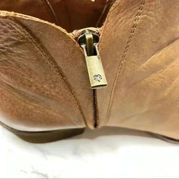 Lucky Brand leather double zip booties, camel - Picture 8 of 8